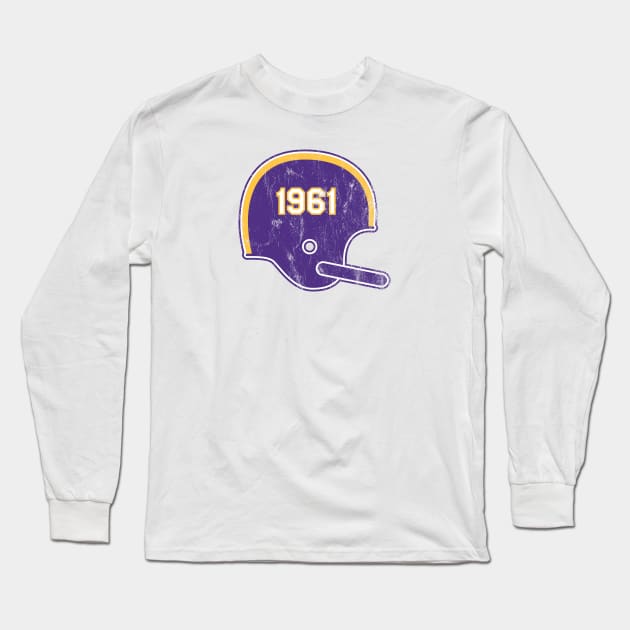 Minnesota Vikings Year Founded Vintage Helmet Long Sleeve T-Shirt by Rad Love